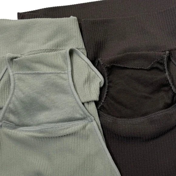 SKIMS Stretch Rib Brief Lot of 2 NEW Soot sea Haze L/XL - Picture 9 of 12